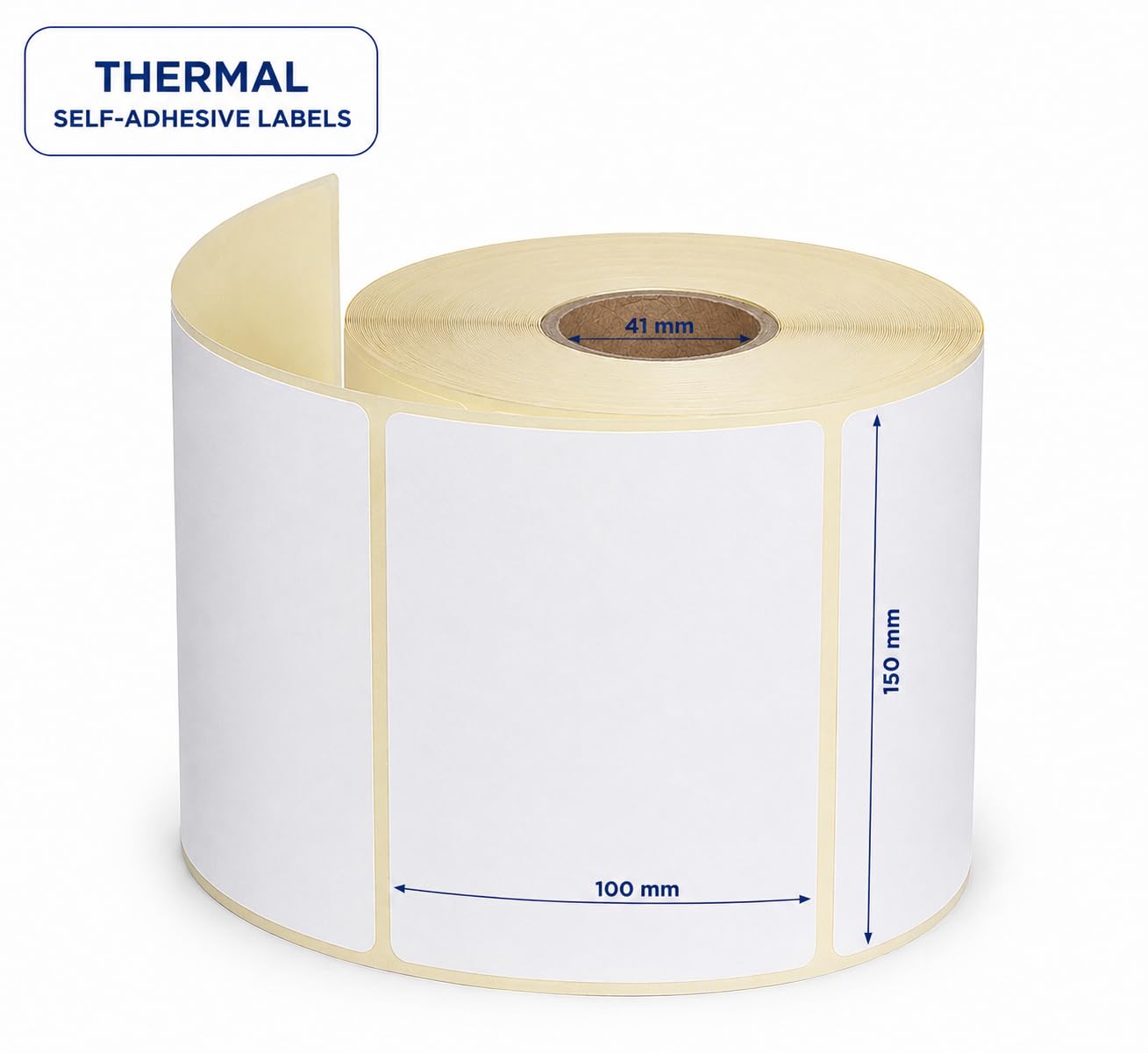 Confezione da 6 rotoli di etichette professionali 100 x 150 mm – 300 etichette per bobina – Carta bianca opaca – Mandrino 41 mm – Compatibile con stampanti termiche (6)