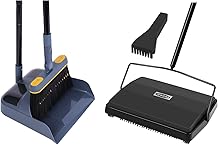 JEHONN Carpet Floor Sweeper Manual with Horsehair, Broom and Dustpan Set for Home