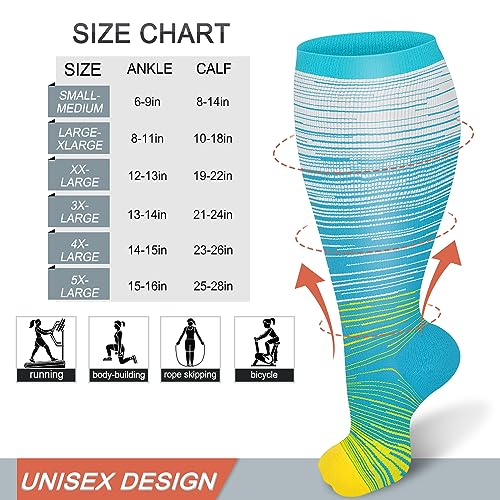 Image of Graduated Copper Compression Socks for Women Men Circulation 20-30mmhg-Best Support for Running,Nursing,Hiking