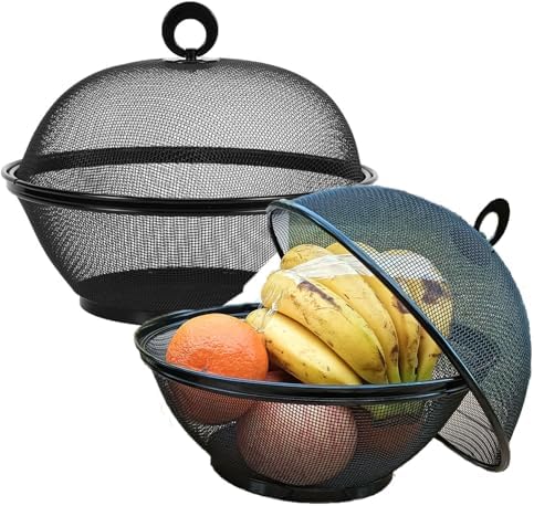 Cesta de frutas con tapa para servir dulces y aperitivos (2 cesta...