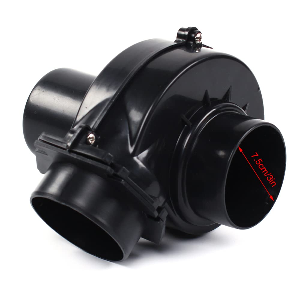 Elektrischer Turbolader 12V, Turboteile Auto Elektrischer Turboladerventilator, erhöht Drehmoment & PS, leiser Betrieb, kompatibel mit 3″ Kaltlufteinlass & Ansaugsystem, für PKW & LKW