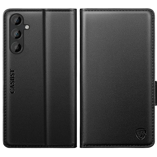 CASBST for Samsung Galaxy A34 5G Case Kickstand Flip Leather Wallet Book Case with Card Slots Shockproof Magnetic Closure Protective Phone Case Cover Compatible with Samsung A34 - Black
