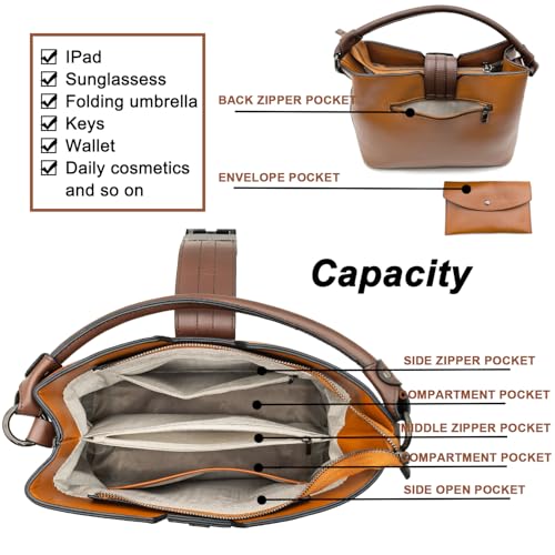 Square Bucket Top Handle Bag & Envelope Clutch Purse Set Striped Design Tote Women Shoulder Bag4