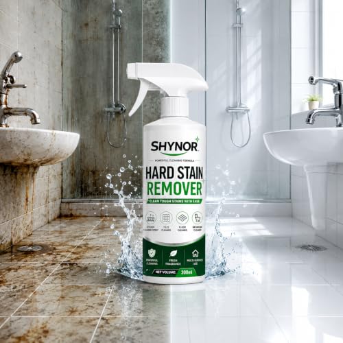 Image of SHYNOR Hard Stain Remover Spray 300ml | Multi Surface Cleaner for Kitchen, Bathroom, Tiles, Floor, Wash Basin & Sink | Helps Remove Hard Water Marks & Everyday Surface Stains | Fresh Fragrance(PACK 2)