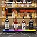 Dethan 1 Tier 24 Inch LED Lighted Liquor Bottle Display Shelf - Wine Racks with Multi-Color App & Wireless Remote Control, Adjustable Brightness & Sound Modes, Acrylic Bar Shelves for Home Bar Display