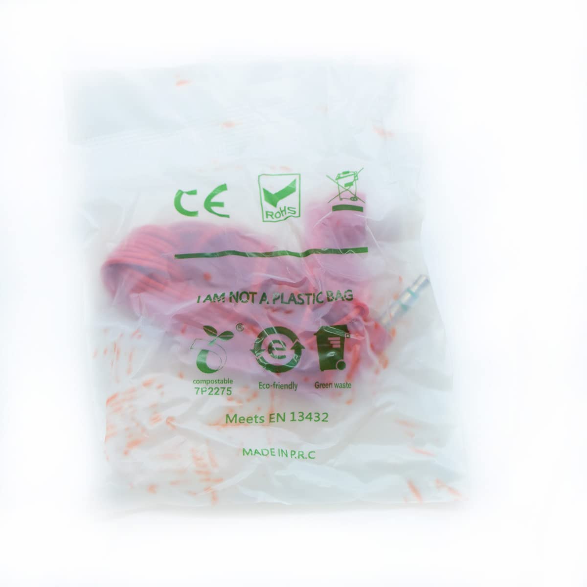M&E - Confezione da 100 auricolari usa e getta, connessione jack 3,5 mm, presentazione in sacchetti singoli EcoFriendly per la massima igiene, colore rosso