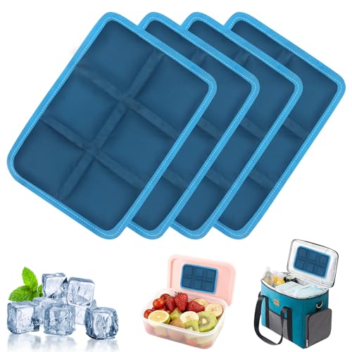 DIELOVEHUA 4 Pièces Bloc Glace pour Sac Isotherme, Pain de Glace pour Sac Isotherme, Bloc Glace pour Glaciere, Réutilisables Bloc Refrigerant, Extra Plat,...