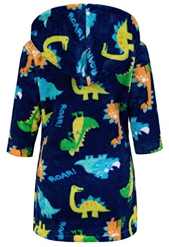 CROOUTN Bademantel Dinosaurier Kinder mit Kapuze für Jungen Mädchen Bademäntel Morgenmantel kuschelig warmen und weichen Pyjamas Kleinkind Coral Fleece Hoodie Roben 8-9 Jahre