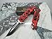 Tac Force Tactical Pocket Knife, Rescue Glass Breaker Bright Red Skull Design Hunting Camping