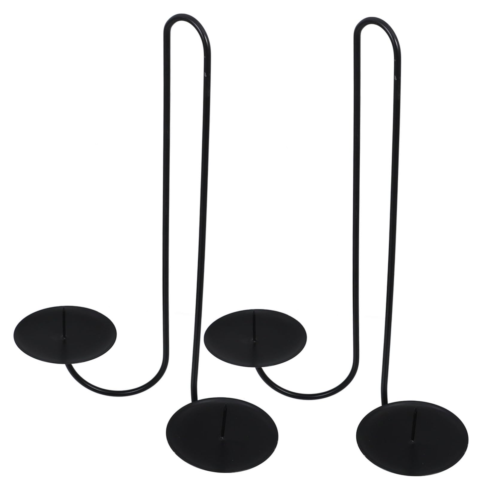 Happyyami 2pcs Double Iron Wall Candle Holders for Rustic Home Decor Sleek Design for Living Room Fireplace and Wedding Decorations Sconces