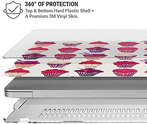 Skinit Case + Skin Compatible with MacBook Air 13in M1 (2021) - Bouffants and Broken Hearts Cupcakes Design