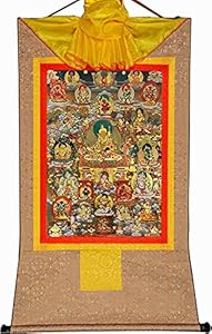 QWFVHJ Tibetische Thangka Guru-Saint Padmasambhava und Jambhalas