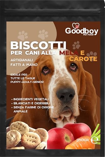 biscotti per cani Goodboy artigianali fatti a mano gusto carota e mela gr 350