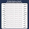 One Step Brow Stamp Shaping Kit - Professional Eyebrow Pencil Eyebrow Powder 24 Styles Eyebrow Stencil 4 Eyebrow Pen Brushes Long Lasting Waterproof Buildable Eyebrow Stamp Makeup (Light Brown)