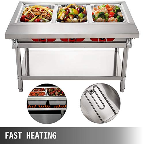 Vevor COMMERCIAL ELECTRIC FOOD WARMER 3 POT Steam Table Food Warmer 18 Quart/Pan thumb #4