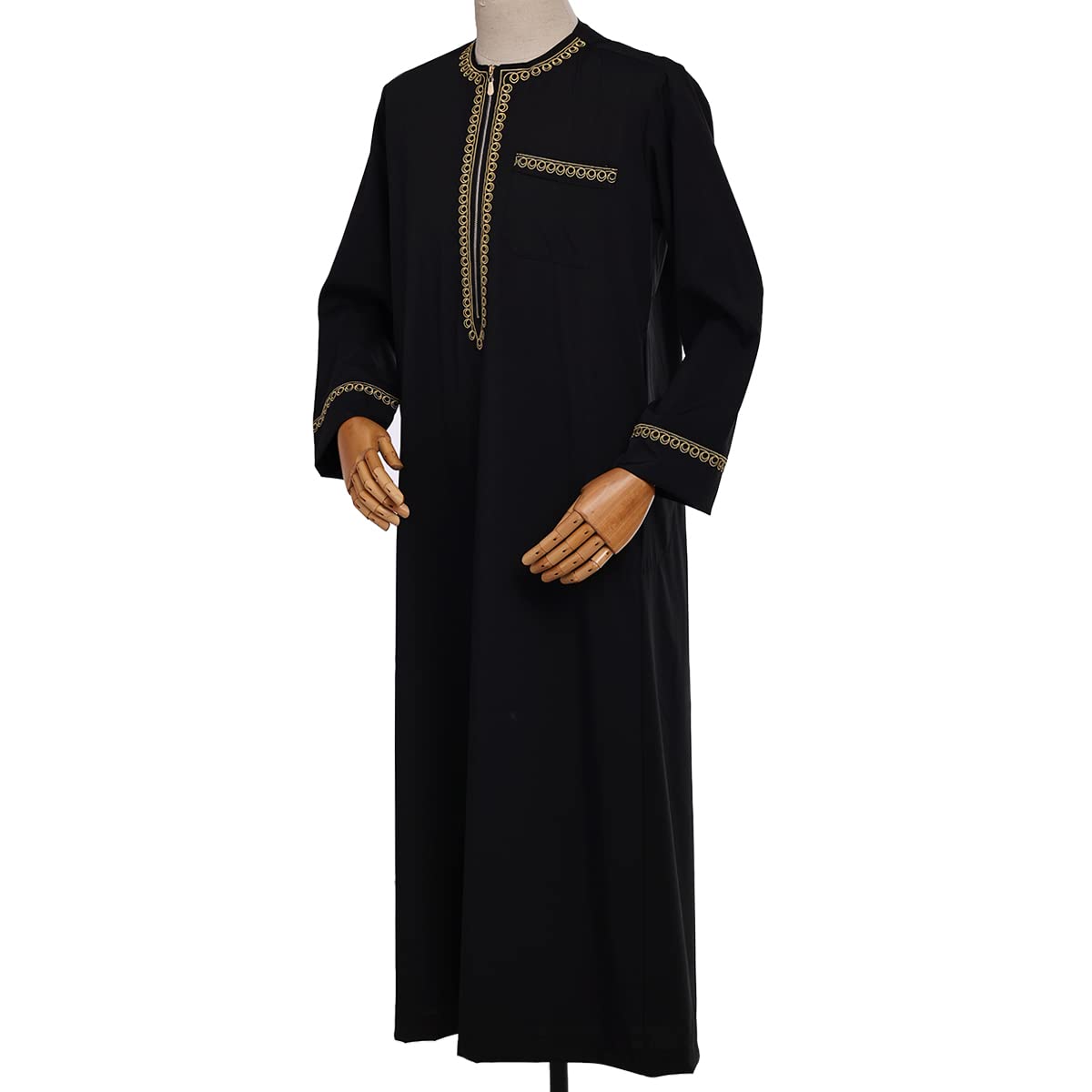 CAMDOM Naher Osten Arabische Herren Roben Muslimische Kaftan Kleidung V-Ausschnitt Thobe Arabisch Muslim Freizeitkleidung