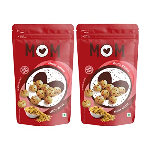 Image of MOM - Meal of the Moment, Roasted Khatta Meetha Makhana (Pack of 2), 52g /64g - Gluten Free | Anti Oxidants | MSG Free | Zero Trans Fat | No added Preservatives and No Artificial Flavours | No Onion No Garlic