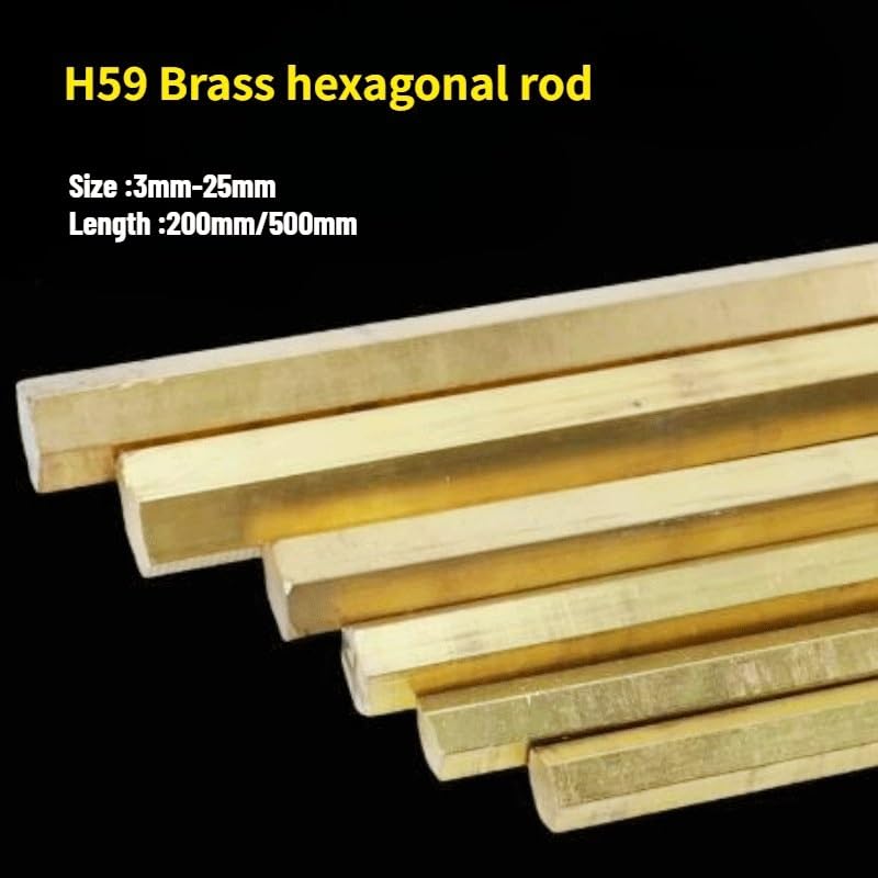 H59 Messing-Sechskantstange, Durchmesser 3–25 mm lang, 200/500 mm Präzisions-Metallschaft(3x500mm)