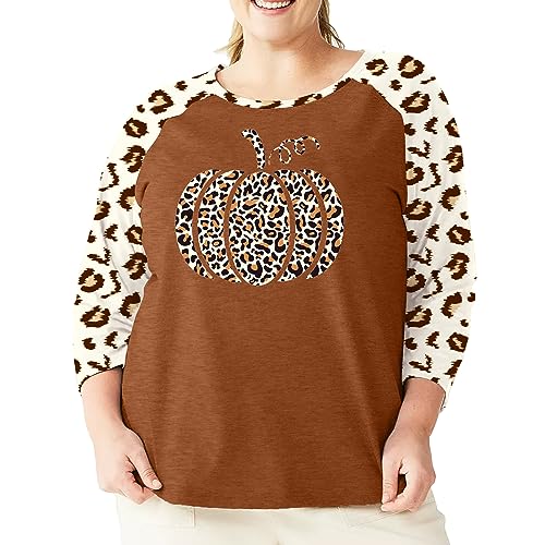 HDLTE Plus Size Pumpkin Shirts Women Halloween Thanksgiving Fall Shirt 20252