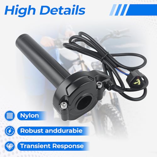 Image of Surron Throttle Grip Black Throttle Grip Kit, Quick Twister with Cable, Compatible with 7 /8-inch Electric Dirt Bike Sur-Ron /Surron /Light Bee /Sur Ron S /Surron X /X160 /X260 (Black)