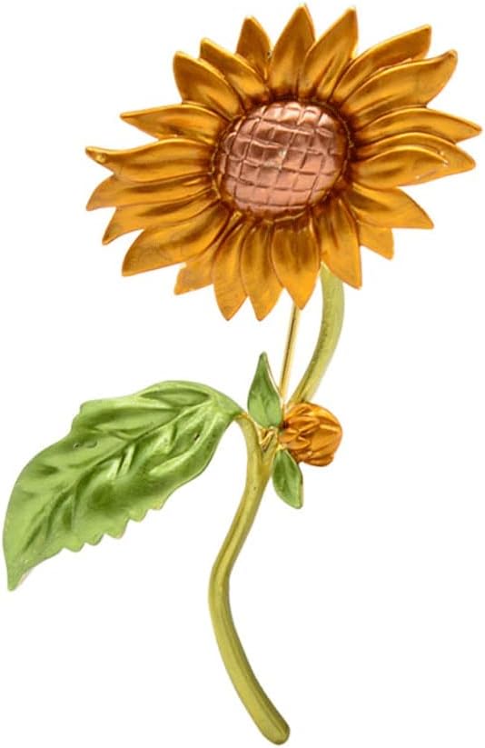 Enamel Sunflower Brooches for Women Yellow オンライン Color