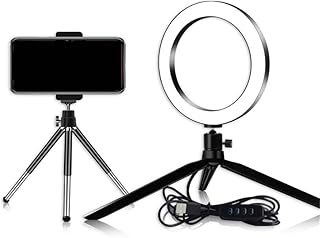 4 In 1 16/20cm LED Fill Light, Two Desktop Tripod Brackets, Mobile Phone Holder, Live Broadcast Special Fill Light Set (16cm)