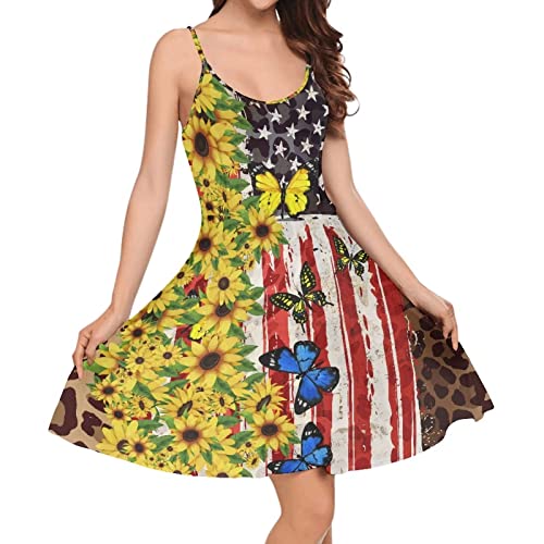 Image of Coloranimal Women's Summer Sleeveless Casual Swing Dresses with Loose Fit Beach Sundress