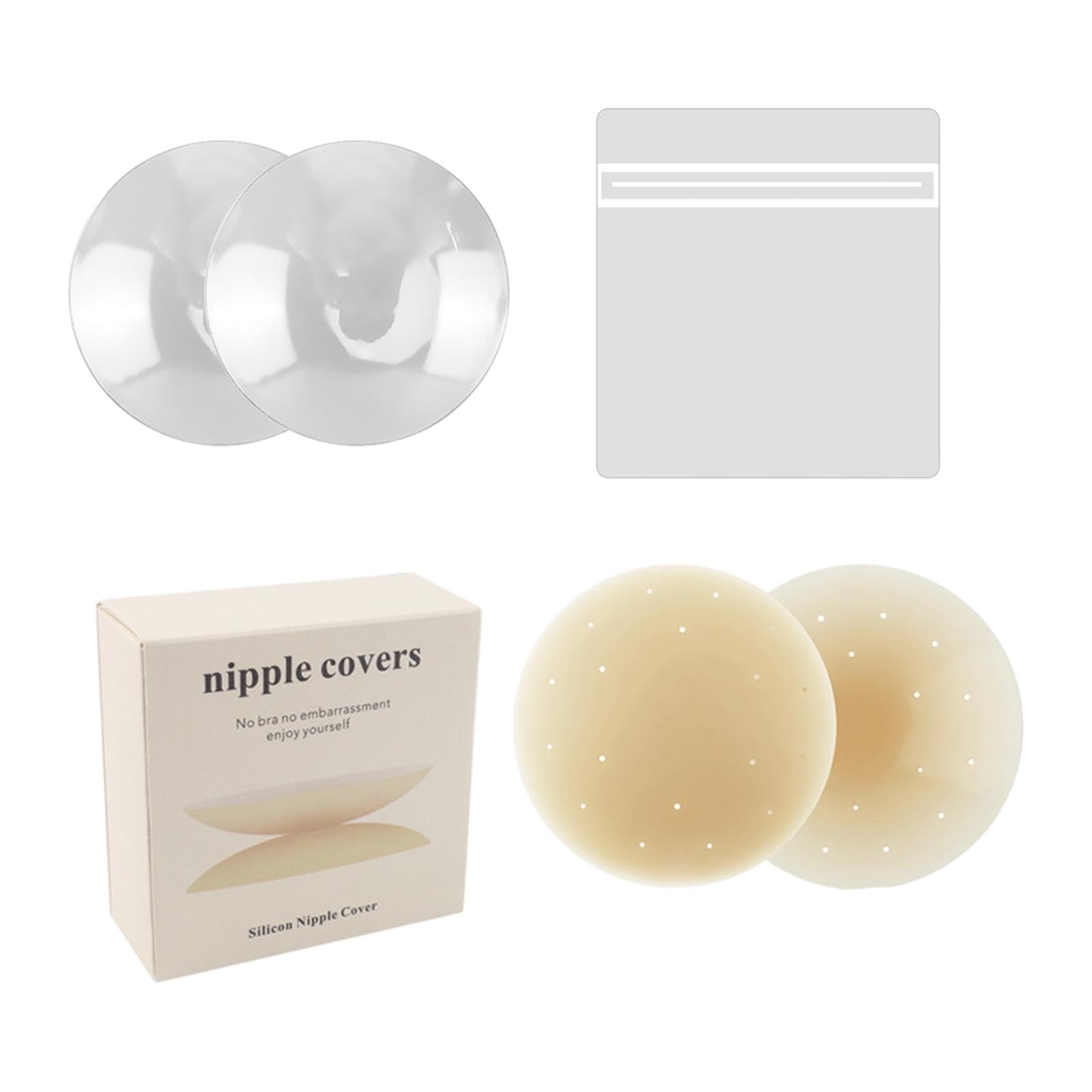 nivaa Nipple Cover for Women Bra Thin Silicone Nipple Pasties Sticky Breast Covers Beige 10cm-picture-44