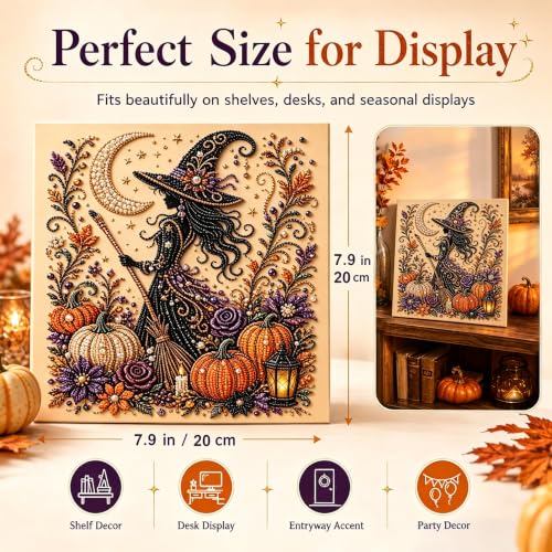 Dsathaz Halloween Pearl Art Kits for Adults, Witch and Moon Design by Dsathaz - Used condition - Image 3