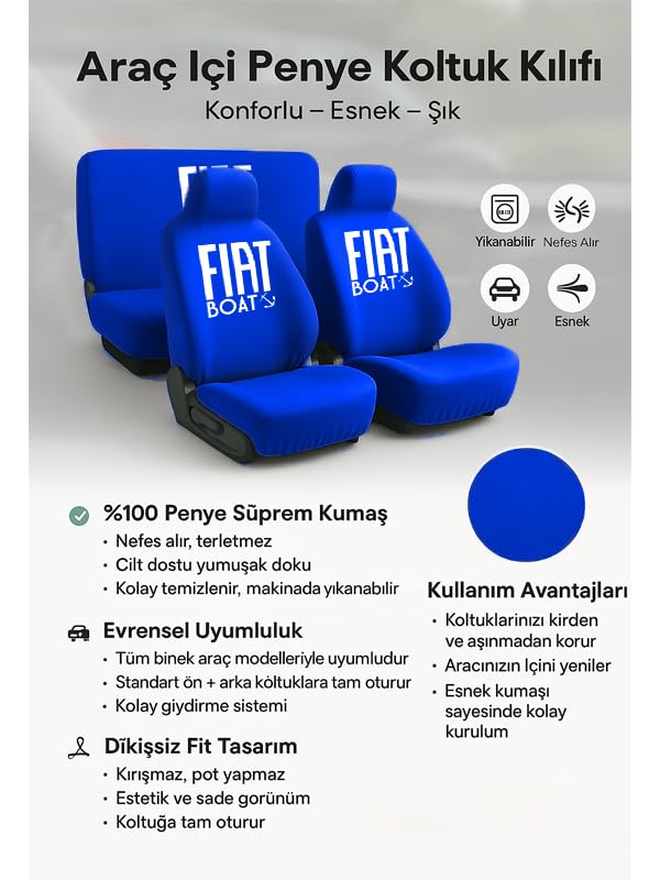 Arac içinde estetik ve rahatlik arayanlara Fiat Stilo ile uyumlu oto koltuk kılıfı Lacivert