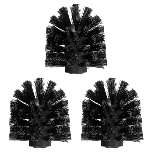Image of uxcell 3 Pcs Toilet Bowl Brush Replacement Head 12mm, Toilet Scrub Brush Cleaning Round Ball Shaped Toilet Brushes Heads Black