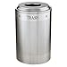 Rubbermaid Commercial Silhouette Waste Receptacle, Round, Steel, 26gal, Silver Metallic - one waste receptacle.