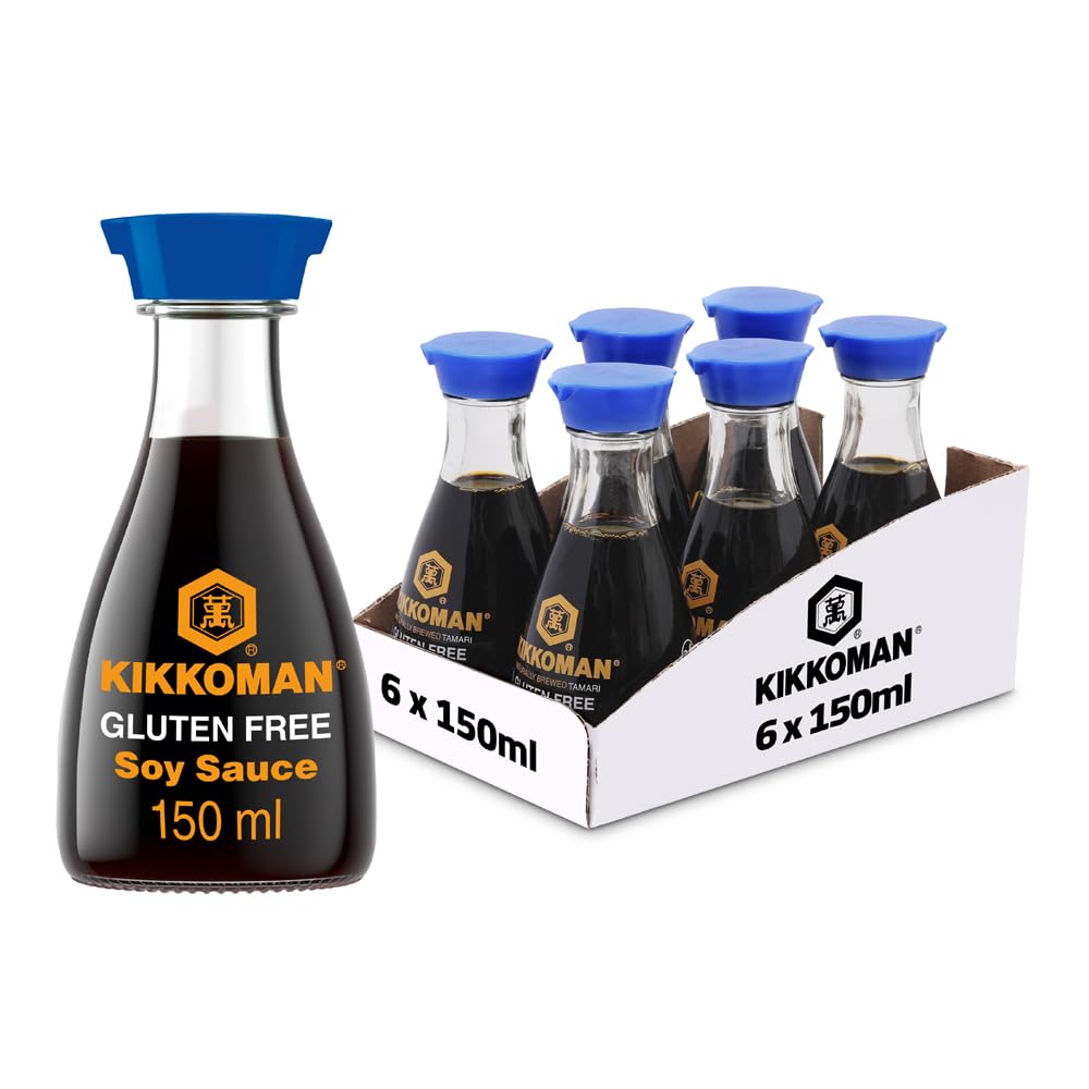 Kikkoman Tamari Gluten Free Soy Sauce, 150ml, (Pack of 6), Naturally Brewed