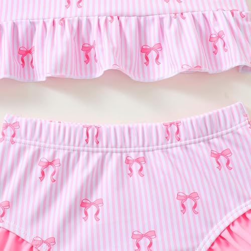 Image of Baby Swimsuit Girl Two Piece Bathing Suit Toddler Girls Summer Beach Ruffle Tankini Swimwear 1-7Y