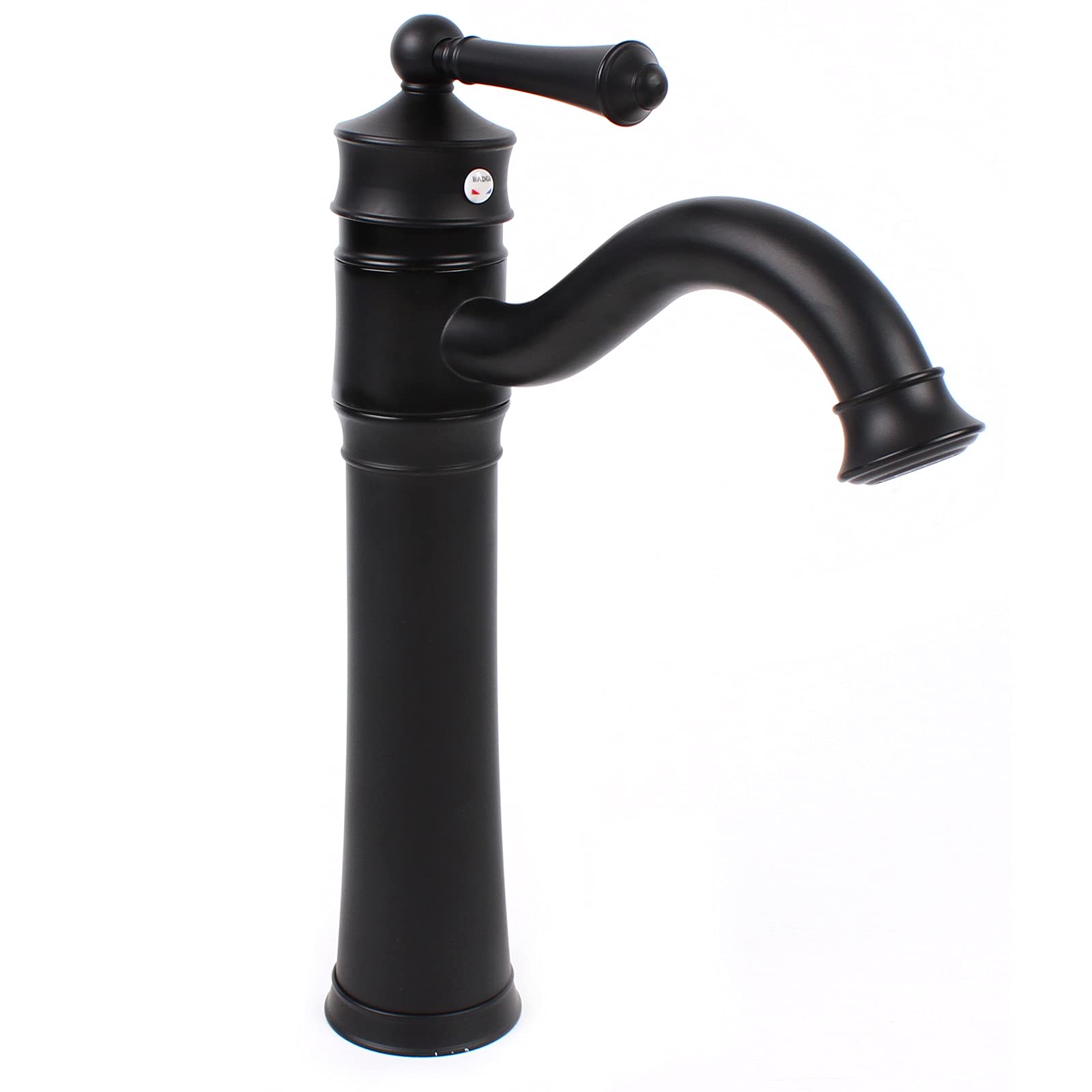 Grifo de cocina, grifo clásico de caño alto, grifo de cobre, grifo monomando para baño, color negro