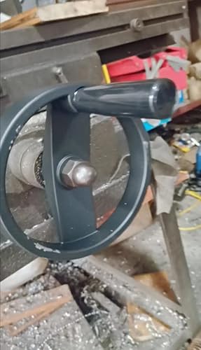 Othmro Hand Wheels 0.47In Center Hole Diameter 4.92In Handwheels Diameter Black 2Spoked Lathe Handwheel Round Three Hand Wheel With Revolving Handle For Lathe Milling Machine Grinders #TOP7