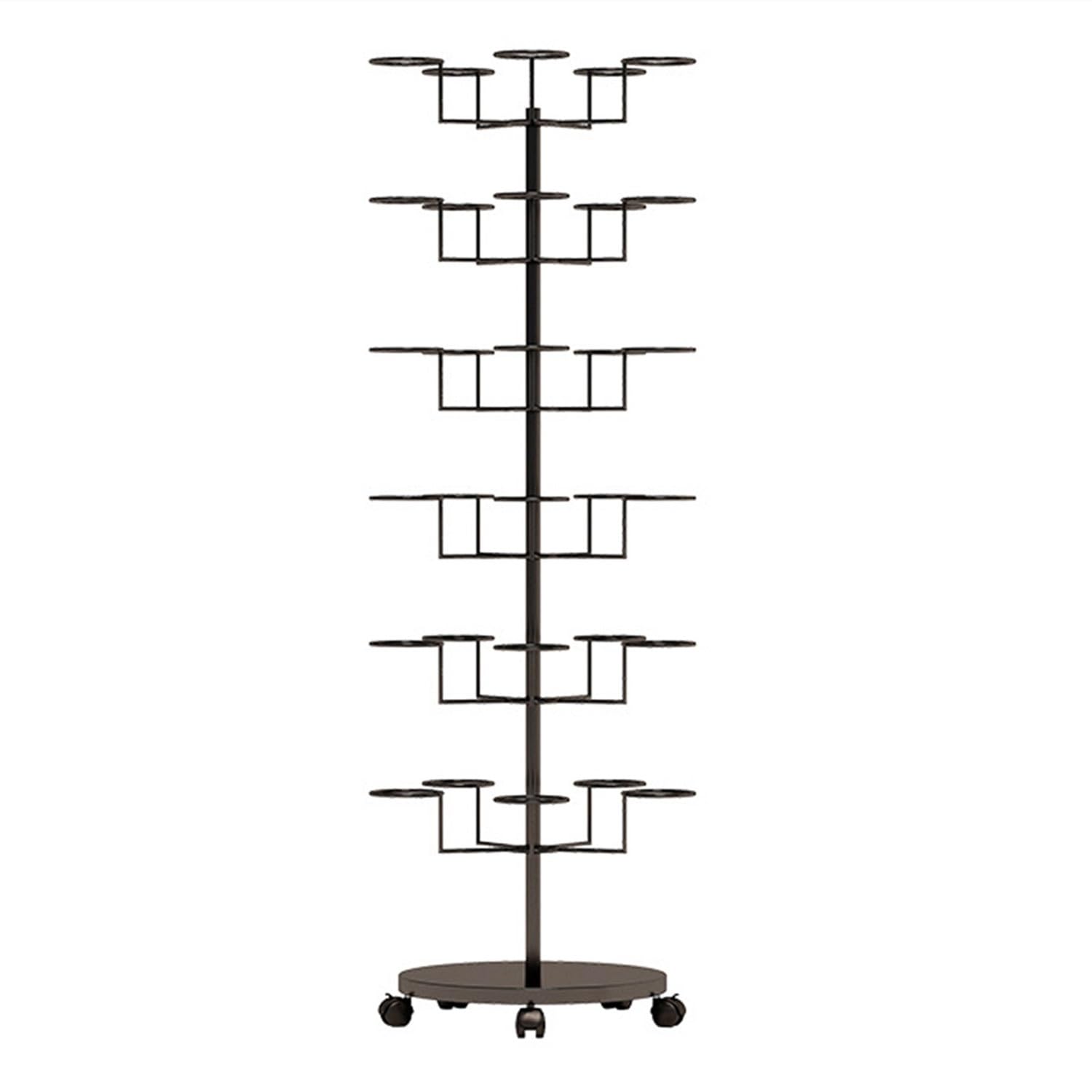 Percheros con ruedas, soporte giratorio de metal para sombreros, soportes para gorras, organizador de sombreros, organizador de pie para pelucas, estante de metal para gorras, pelucas y sombreros
