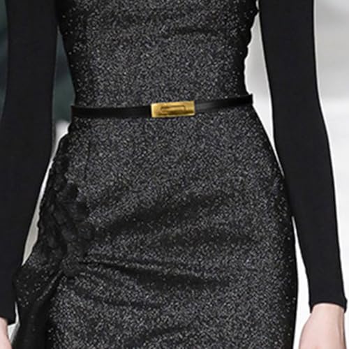 Retro Golden Buckle Girdle Belt Leather Elegant Waist Belt for Wrap Dress Exquisite Waistband for Women3