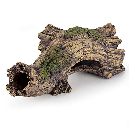 Hygger Small Aquarium Ornament Poly Resin Wood Trunk Log Fish Tank Decoration For Up To 20 Gallon Tank Betta Fish Accessories Hideout Cave(Tree Log) #TOP1