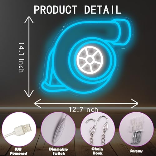 Image of Turbo Neon Signs, Turbo LED Signs, Neon Garage Signs, and Wall Decor are suitable for Men Caves, garages, repair shops, and other similar locations.