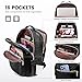 LOVEVOOK Laptop Backpack Purse for Women, Large Capacity Travel Computer Work Bag, Faux PU Leather Quilted Casual Nurse Backpack for Womens, Fit 15.6 Inch Laptop with USB Port, Black
