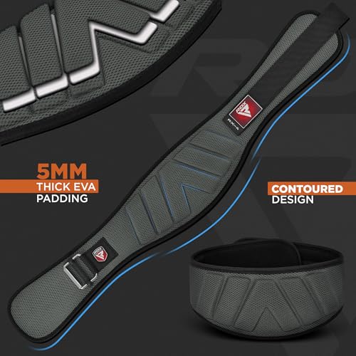 RDX Weight Lifting Belt, Curved Padded Back Lumbar Support, Fitness, Core Exercise Workout Bodybuilding Powerlifting Deadlifts Squats, Ladies Gents Men Women Home Gym Equipment - Image 6