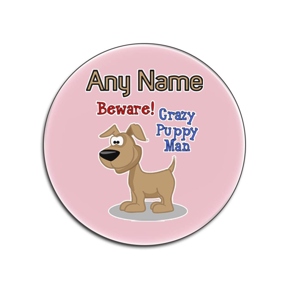 Dessous-de-verre Crazy Puppy Man lot de 4 protège-table brillant blanc rose