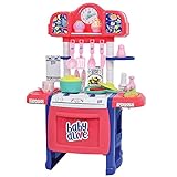 Baby Alive Doll Kitchen with 21 Assorted Play Pieces, Interactive Stove and a Real Working Water Pump with Sink