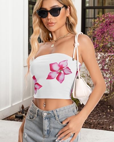 Image of Summer Tube Tops Basic Crop Tops for Women Strapless Tank Bandeau Shirts