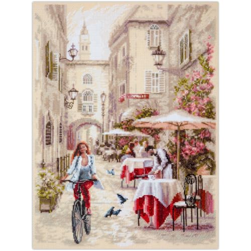 Kit broderie au point de croix Ambiance matinale, cadeau créatif