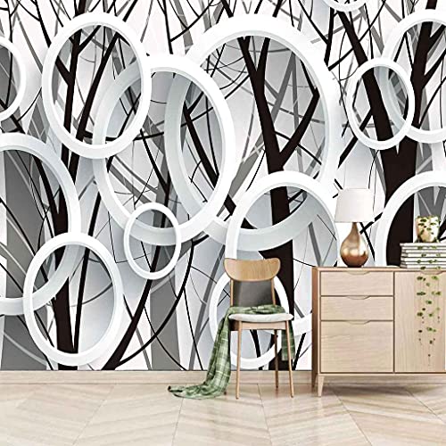 Papier Peint Salon et Bureau Poster Mural Géométrique Blanc pour Boutique