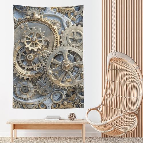 Tapisserie engrenages steampunk de qualité supérieure avec textile doux