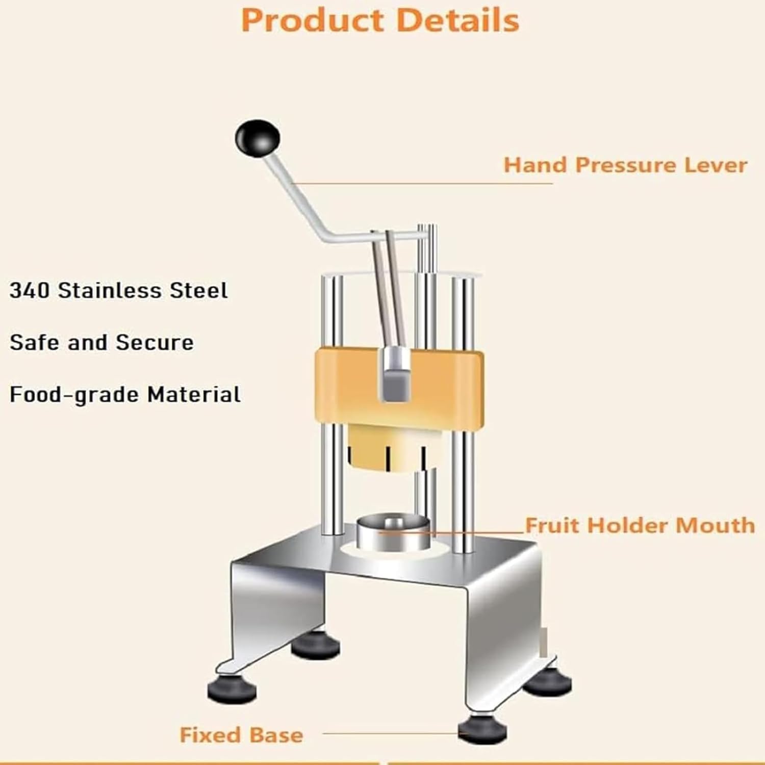 Commercial Pineapple Corer Machine, Stainless Steel Pineapple Flesher, Manual Pineapple Cutter and Slicer, Output: 60pieces/Hour, 10s to Remove Pineapple Skin, for Supermarkets.