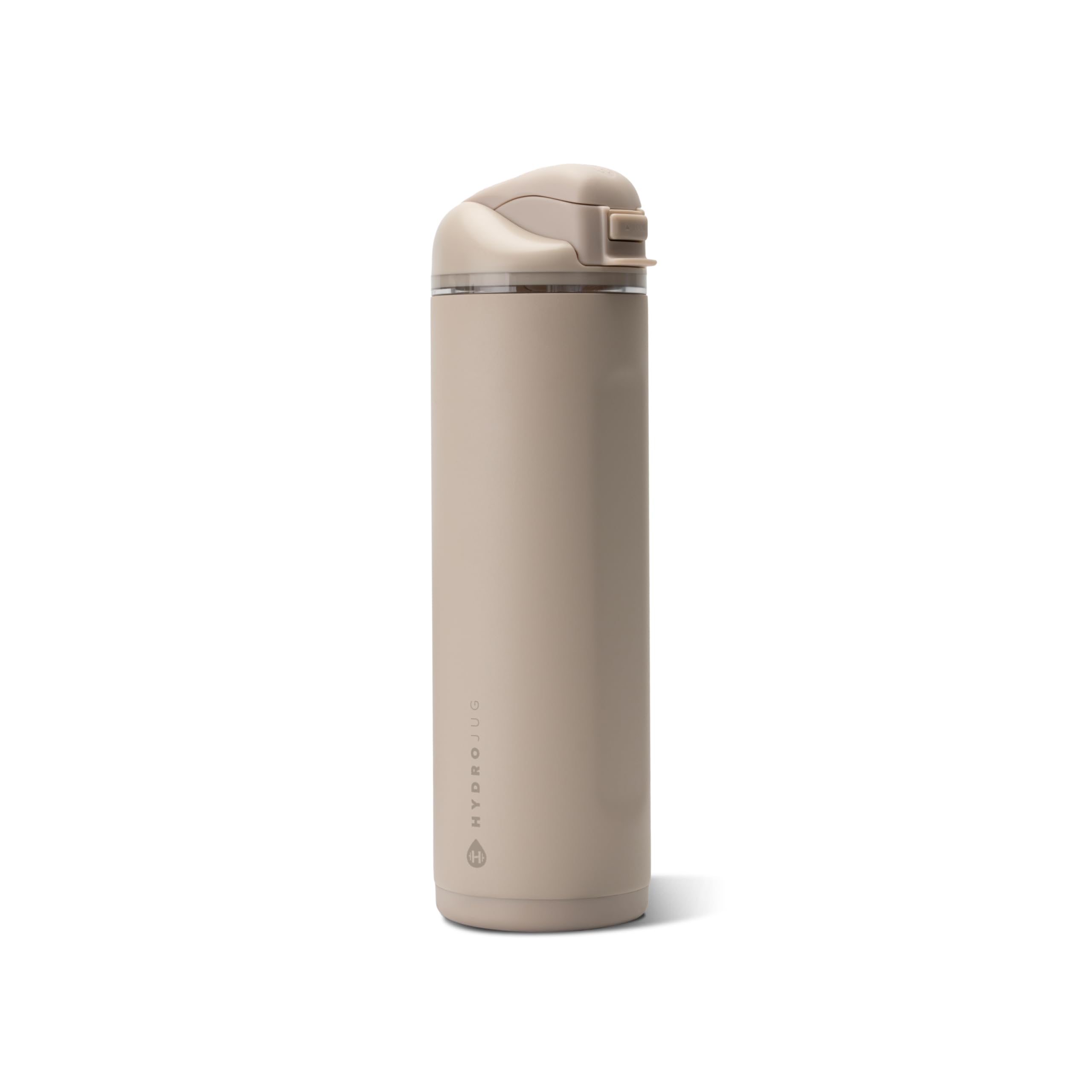 HydroJug Ease2o Water Bottle with Straw & Chug Lid, Stainless Steel, Vented Cap to Help Reduce Pressure, Water-Level Window, Cup Holder Friendly, Non-Slip Base – 24oz, Dune